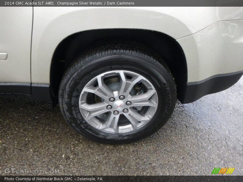 Champagne Silver Metallic / Dark Cashmere 2014 GMC Acadia SLT AWD
