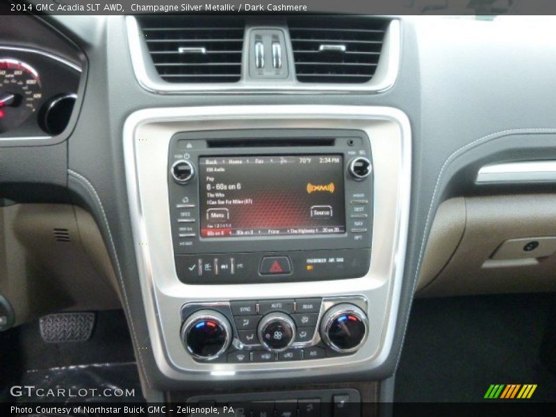 Champagne Silver Metallic / Dark Cashmere 2014 GMC Acadia SLT AWD