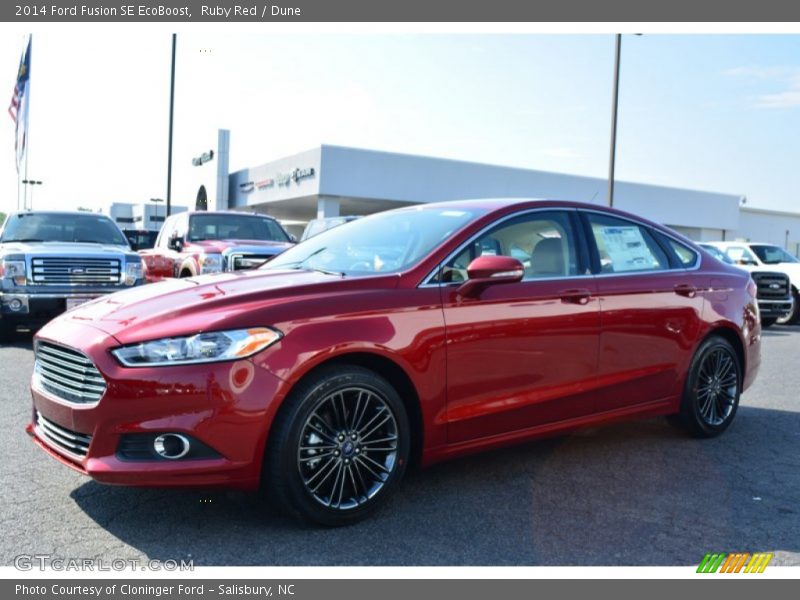 Ruby Red / Dune 2014 Ford Fusion SE EcoBoost