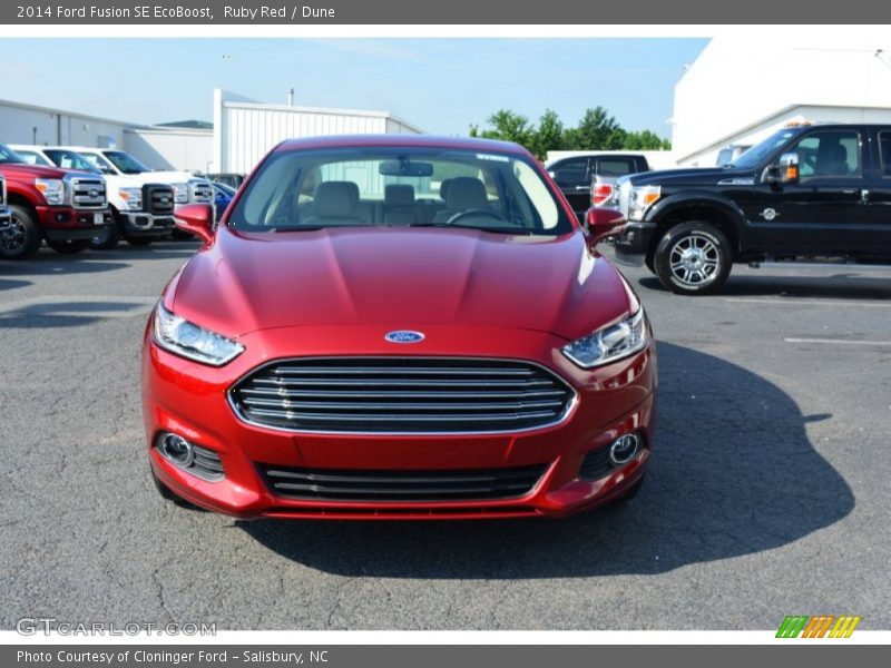 Ruby Red / Dune 2014 Ford Fusion SE EcoBoost