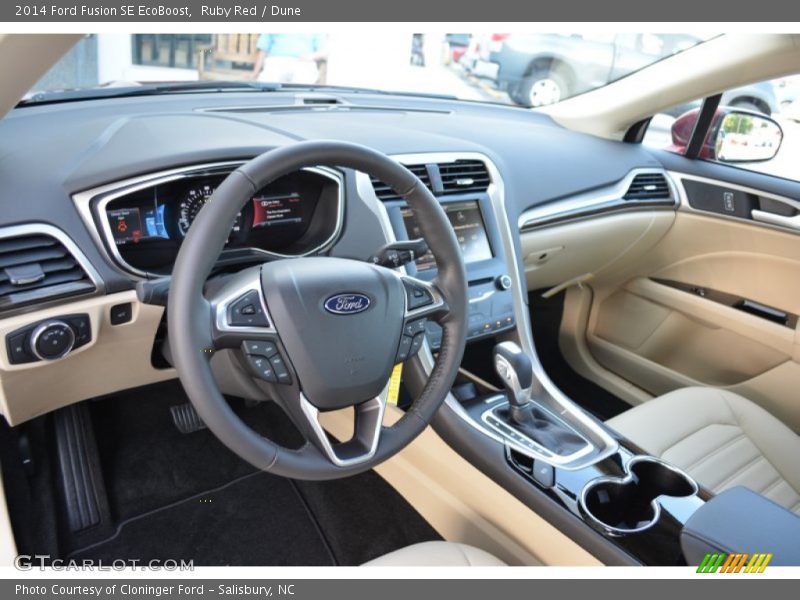 Ruby Red / Dune 2014 Ford Fusion SE EcoBoost