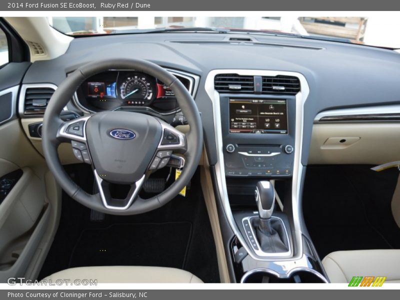 Ruby Red / Dune 2014 Ford Fusion SE EcoBoost