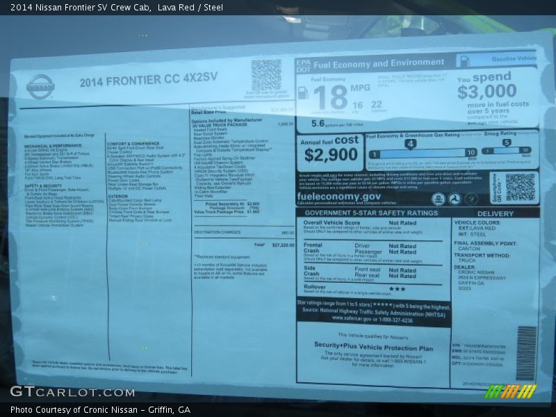 Lava Red / Steel 2014 Nissan Frontier SV Crew Cab