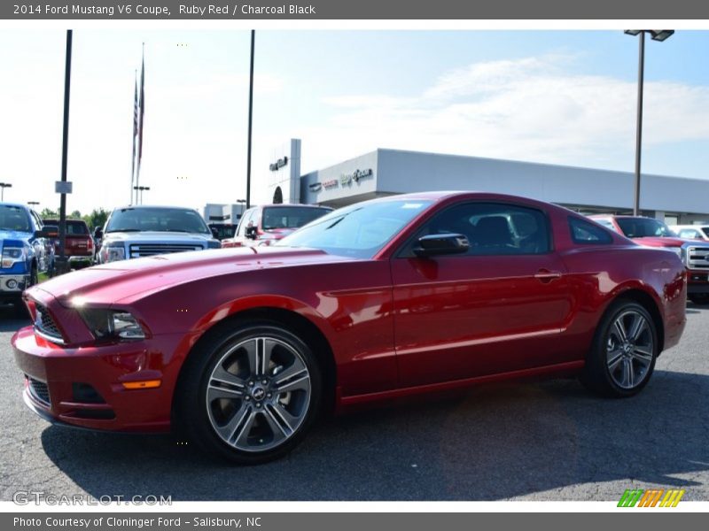 Ruby Red / Charcoal Black 2014 Ford Mustang V6 Coupe