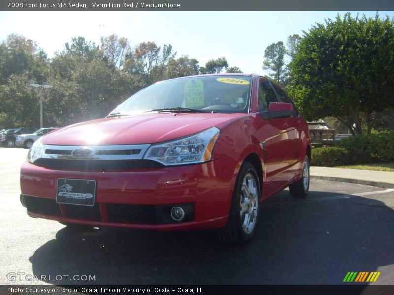Vermillion Red / Medium Stone 2008 Ford Focus SES Sedan