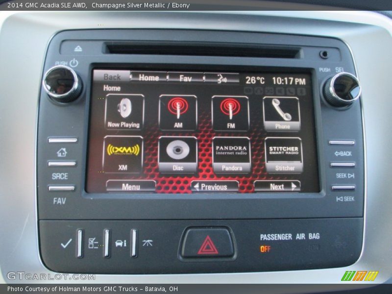 Champagne Silver Metallic / Ebony 2014 GMC Acadia SLE AWD