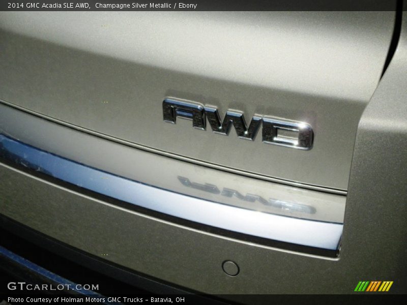 Champagne Silver Metallic / Ebony 2014 GMC Acadia SLE AWD