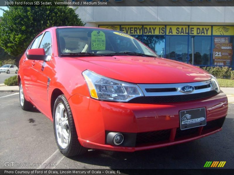 Vermillion Red / Medium Stone 2008 Ford Focus SES Sedan