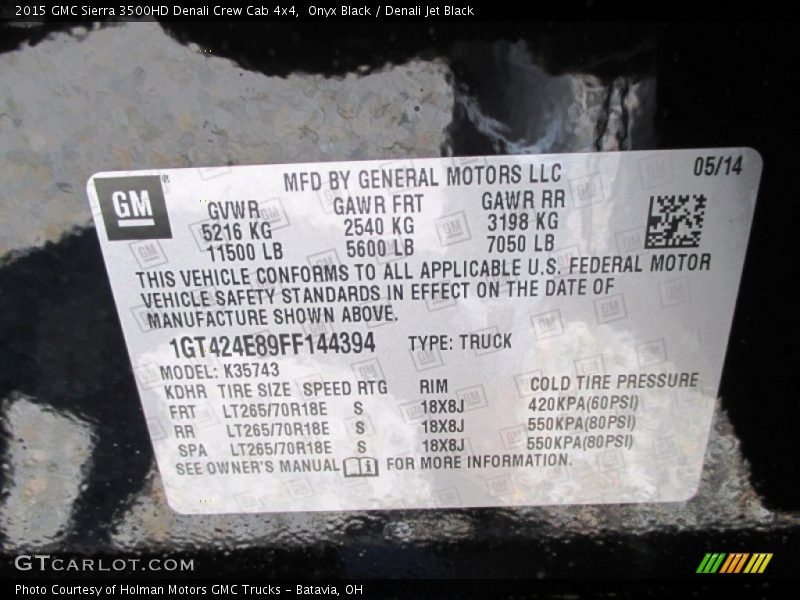 Onyx Black / Denali Jet Black 2015 GMC Sierra 3500HD Denali Crew Cab 4x4