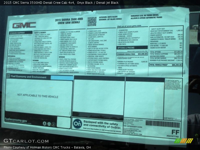  2015 Sierra 3500HD Denali Crew Cab 4x4 Window Sticker