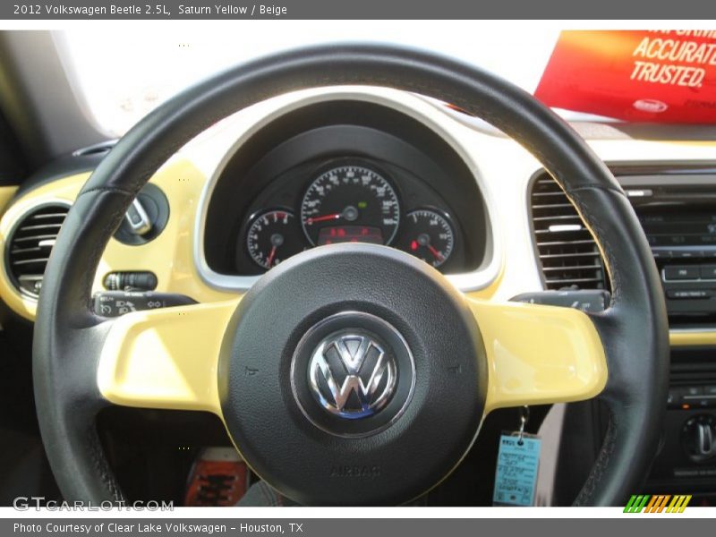 Saturn Yellow / Beige 2012 Volkswagen Beetle 2.5L