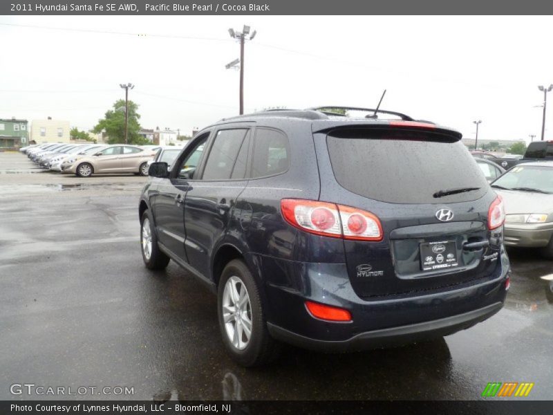 Pacific Blue Pearl / Cocoa Black 2011 Hyundai Santa Fe SE AWD