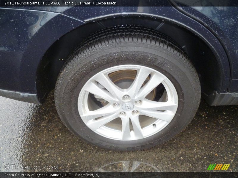 Pacific Blue Pearl / Cocoa Black 2011 Hyundai Santa Fe SE AWD