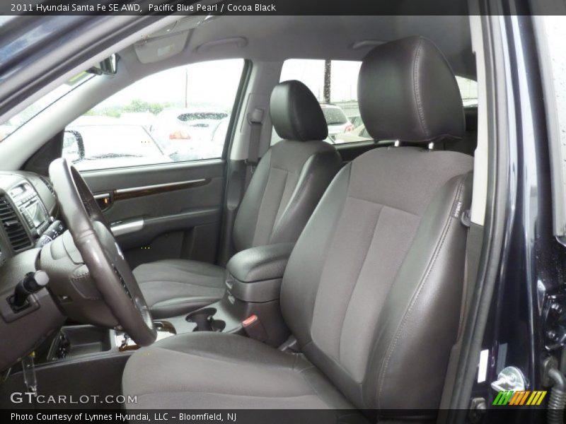 Pacific Blue Pearl / Cocoa Black 2011 Hyundai Santa Fe SE AWD