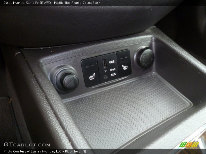 Pacific Blue Pearl / Cocoa Black 2011 Hyundai Santa Fe SE AWD