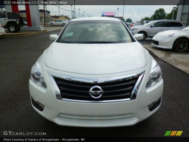 Pearl White / Beige 2015 Nissan Altima 2.5 S