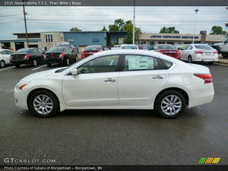 Pearl White / Beige 2015 Nissan Altima 2.5 S
