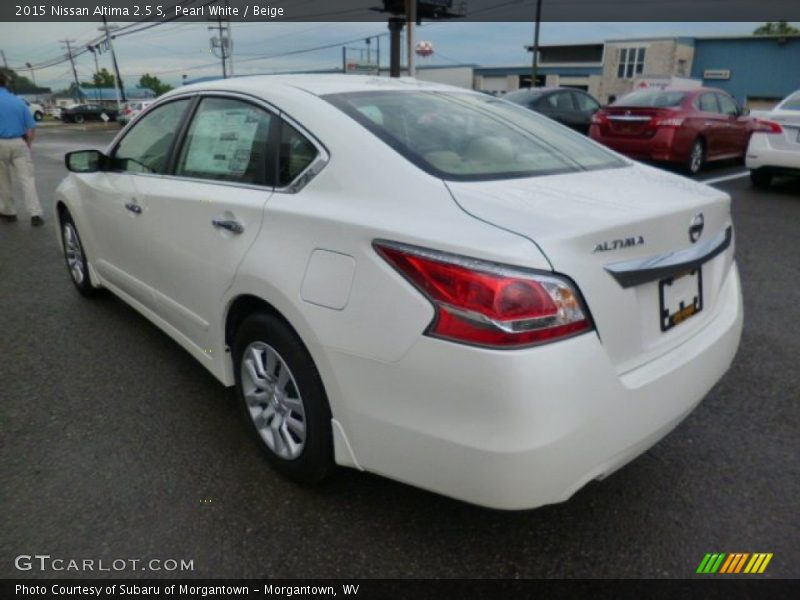 Pearl White / Beige 2015 Nissan Altima 2.5 S