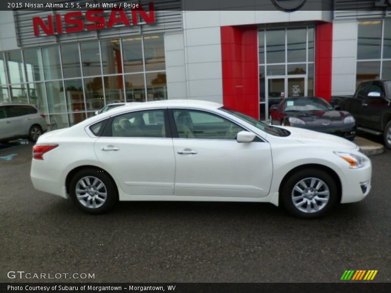 Pearl White / Beige 2015 Nissan Altima 2.5 S