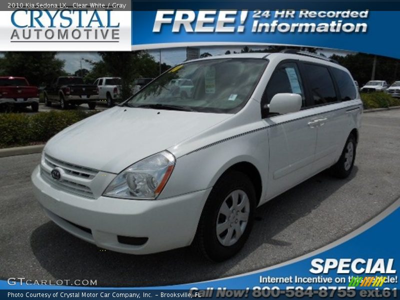 Clear White / Gray 2010 Kia Sedona LX