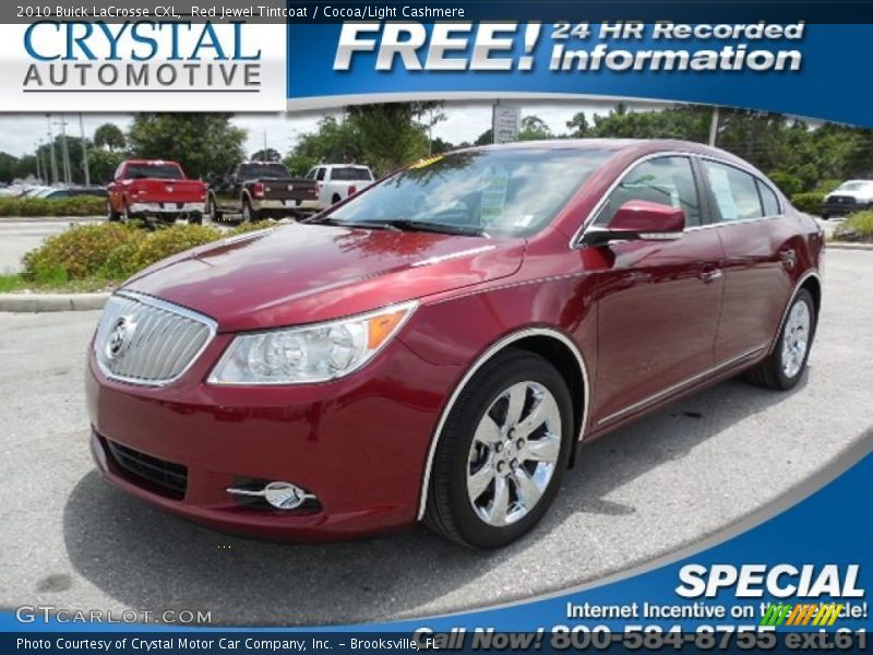 Red Jewel Tintcoat / Cocoa/Light Cashmere 2010 Buick LaCrosse CXL