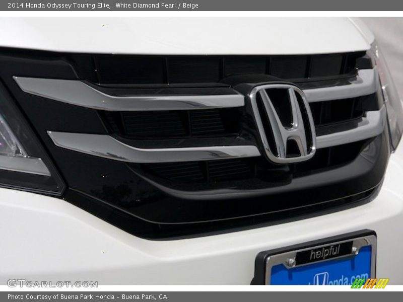 White Diamond Pearl / Beige 2014 Honda Odyssey Touring Elite