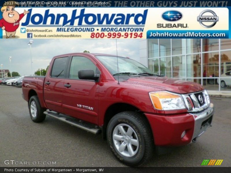 Cayenne Red / Almond 2013 Nissan Titan SV Crew Cab 4x4