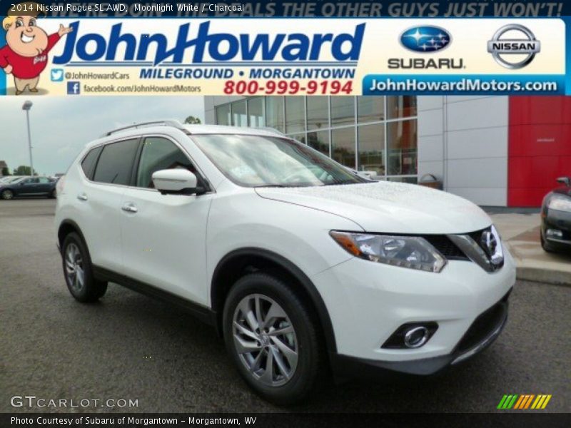 Moonlight White / Charcoal 2014 Nissan Rogue SL AWD