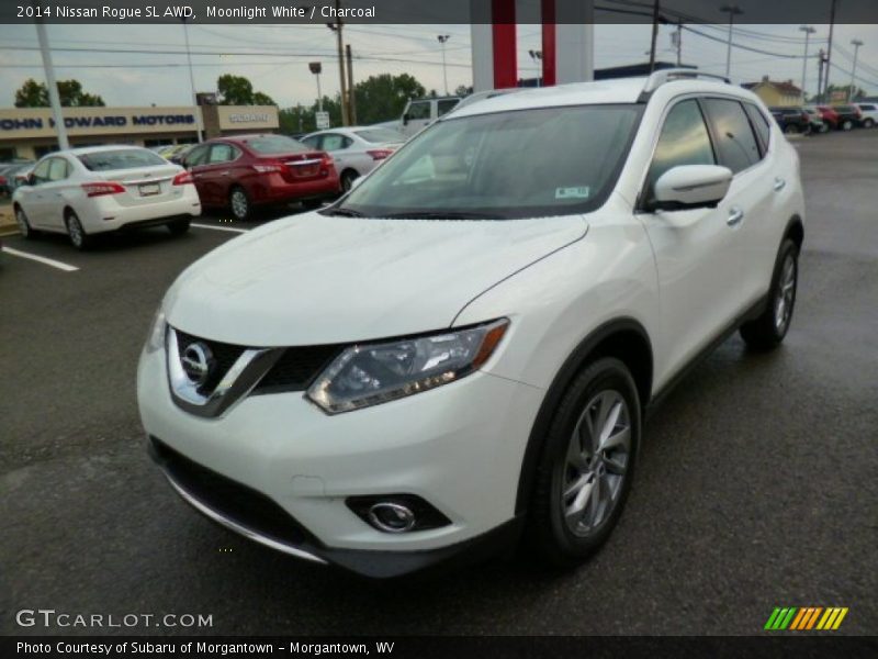 Moonlight White / Charcoal 2014 Nissan Rogue SL AWD