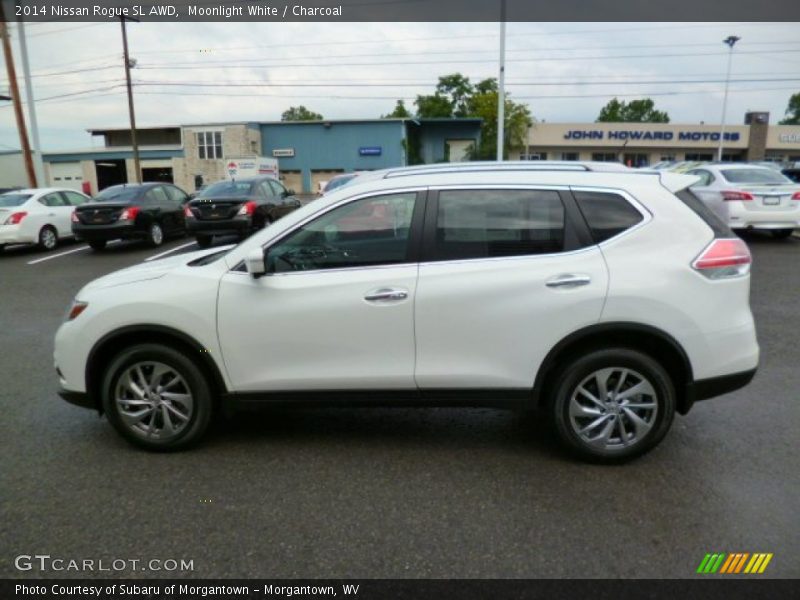 Moonlight White / Charcoal 2014 Nissan Rogue SL AWD