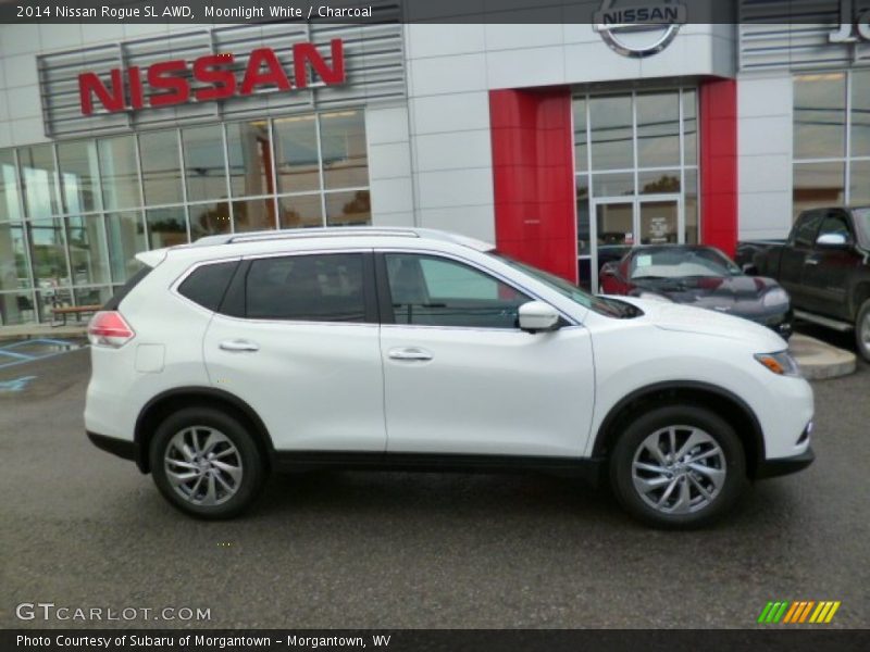 Moonlight White / Charcoal 2014 Nissan Rogue SL AWD