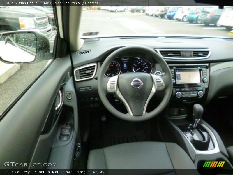 Moonlight White / Charcoal 2014 Nissan Rogue SL AWD