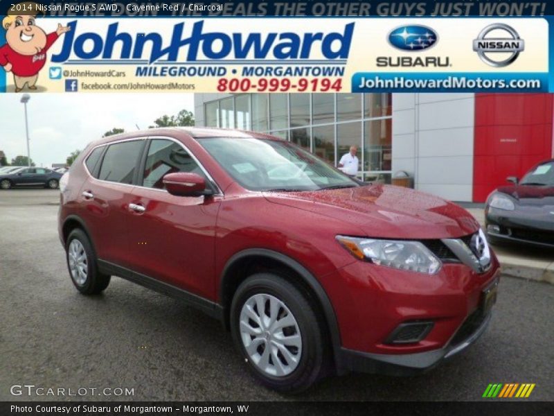 Cayenne Red / Charcoal 2014 Nissan Rogue S AWD