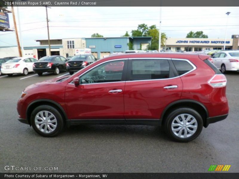 Cayenne Red / Charcoal 2014 Nissan Rogue S AWD