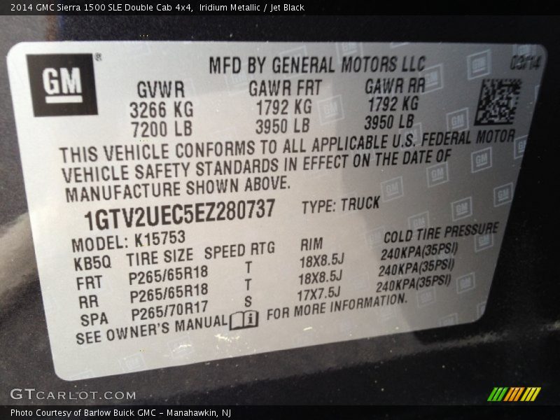 Iridium Metallic / Jet Black 2014 GMC Sierra 1500 SLE Double Cab 4x4
