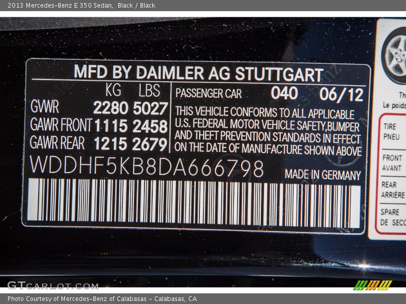 Black / Black 2013 Mercedes-Benz E 350 Sedan