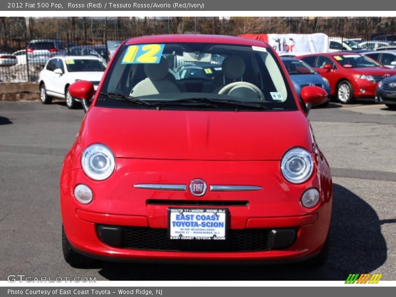 Rosso (Red) / Tessuto Rosso/Avorio (Red/Ivory) 2012 Fiat 500 Pop