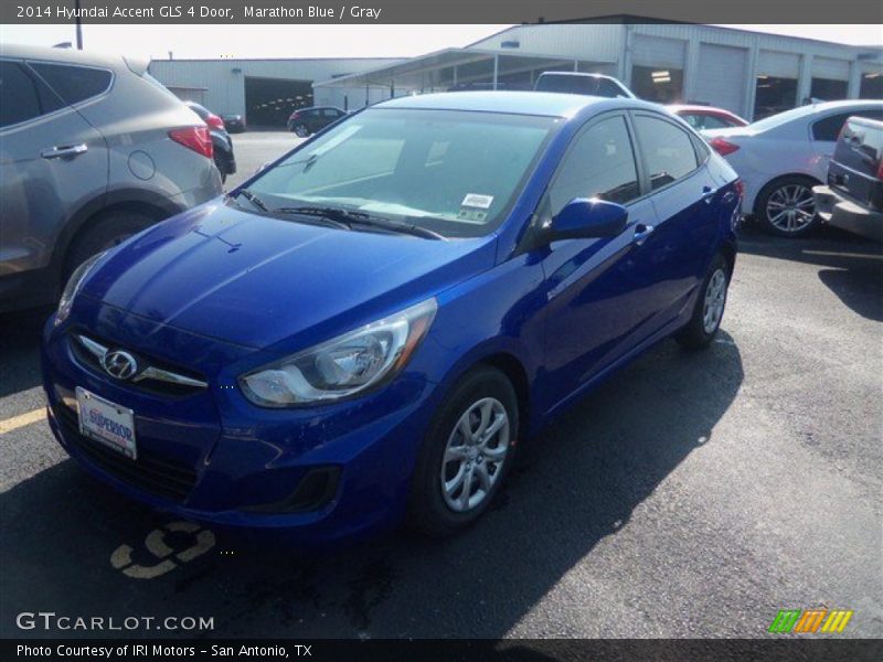 Marathon Blue / Gray 2014 Hyundai Accent GLS 4 Door