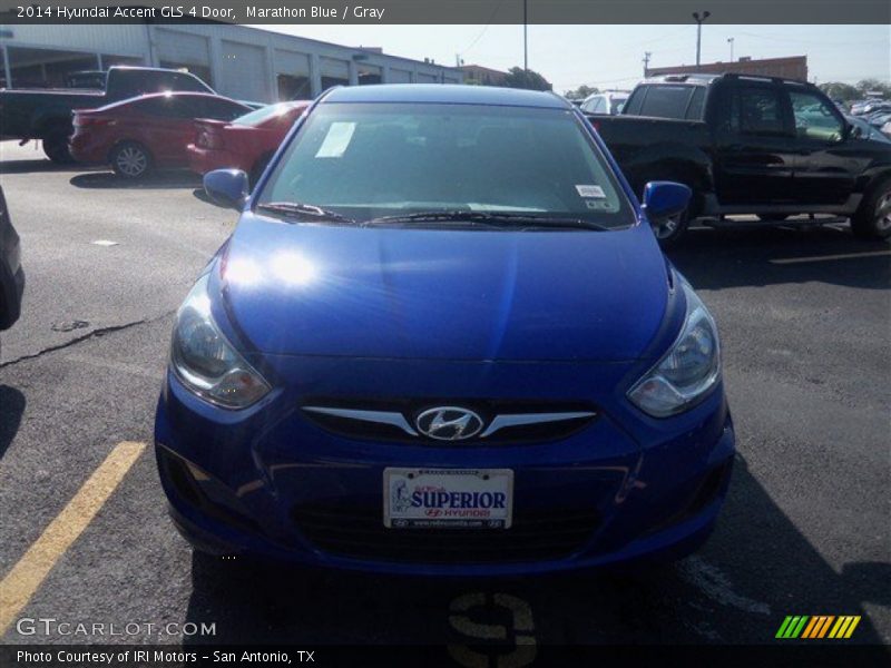 Marathon Blue / Gray 2014 Hyundai Accent GLS 4 Door