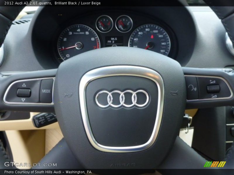 Brilliant Black / Luxor Beige 2012 Audi A3 2.0T quattro