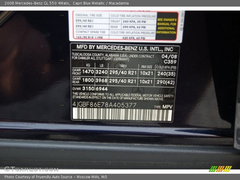 359 - 2008 Mercedes-Benz GL 550 4Matic
