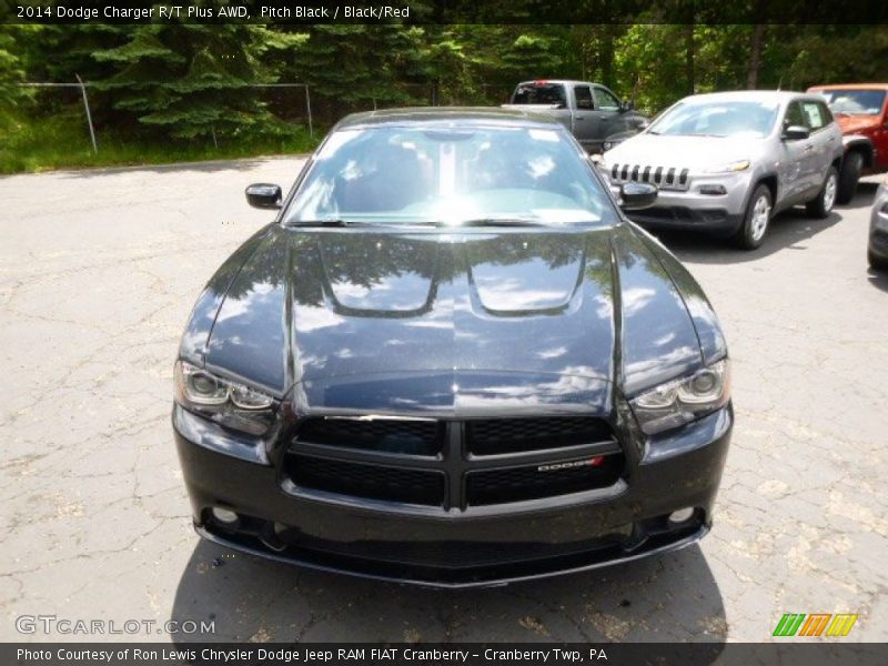 Pitch Black / Black/Red 2014 Dodge Charger R/T Plus AWD