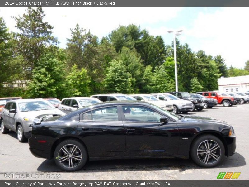 Pitch Black / Black/Red 2014 Dodge Charger R/T Plus AWD