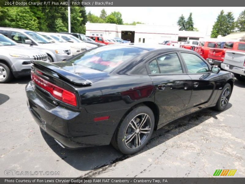 Pitch Black / Black/Red 2014 Dodge Charger R/T Plus AWD