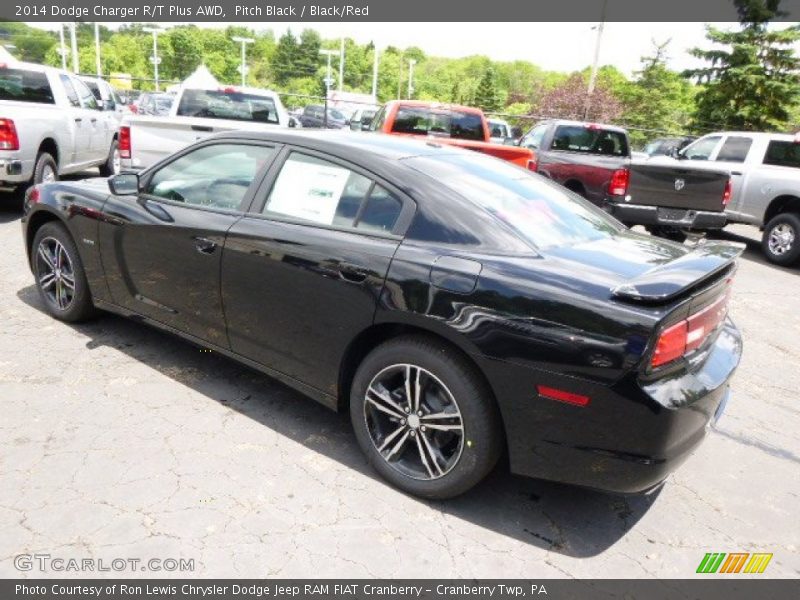 Pitch Black / Black/Red 2014 Dodge Charger R/T Plus AWD