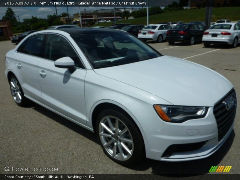 Glacier White Metallic / Chestnut Brown 2015 Audi A3 2.0 Premium Plus quattro