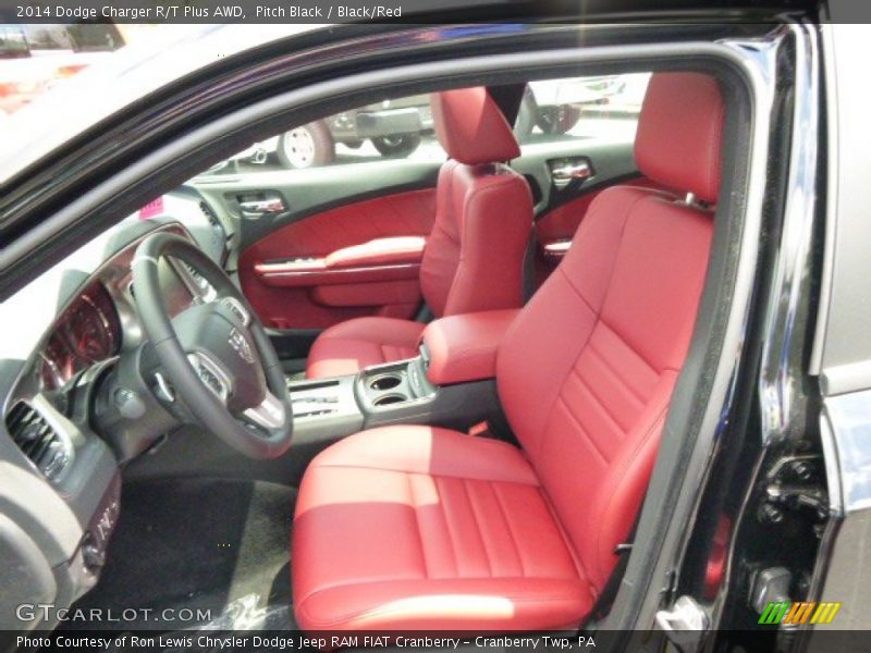 Pitch Black / Black/Red 2014 Dodge Charger R/T Plus AWD