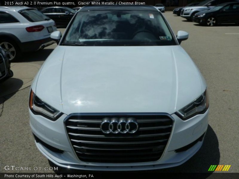 Glacier White Metallic / Chestnut Brown 2015 Audi A3 2.0 Premium Plus quattro