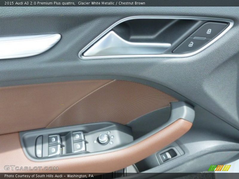 Glacier White Metallic / Chestnut Brown 2015 Audi A3 2.0 Premium Plus quattro