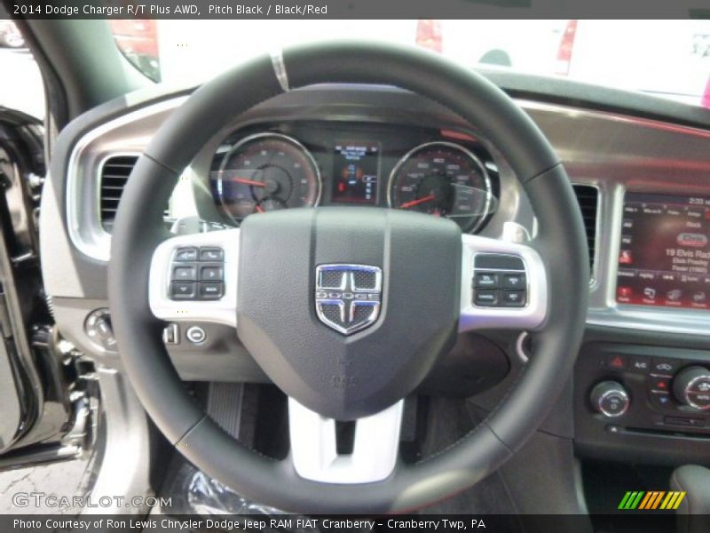 Pitch Black / Black/Red 2014 Dodge Charger R/T Plus AWD